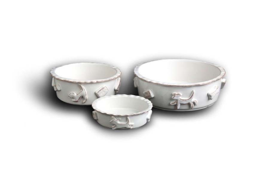 Bowls & Feeding Supplies Carmel Ceramica | Dog Food & Water Bowls - French White