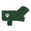 Pet Apparel Bone Dry Pet | Hunter Green Embroidered Paw Pet Robe