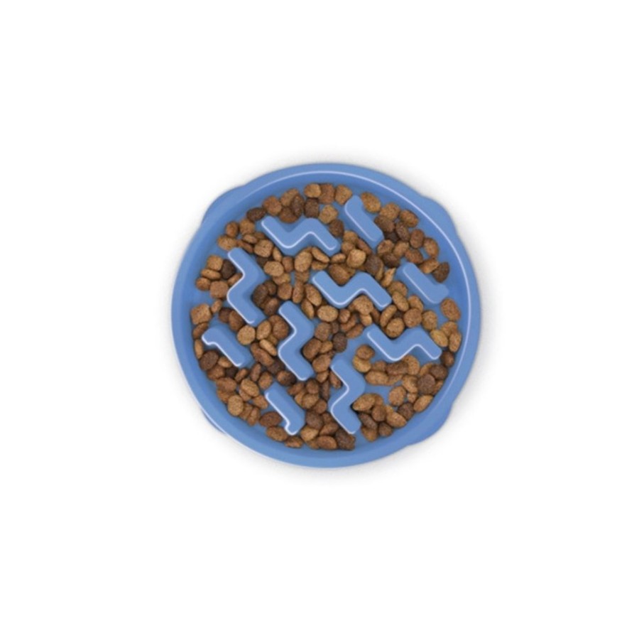 Bowls & Feeding Supplies Outward Hound® | Outward Hound Fun Feeder Slo Bowl Dog Feeder Blue Small