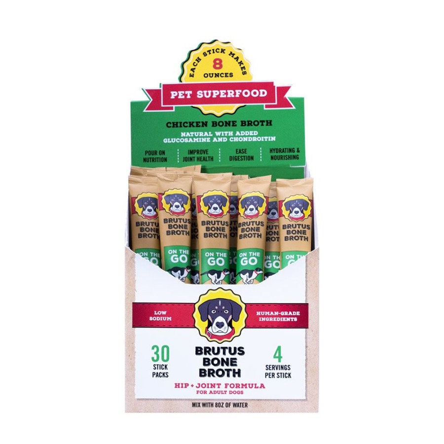 Pet Food Brutus Broth | Brutus On The Go - Chicken - 30 Stick Point Of Sale Pack