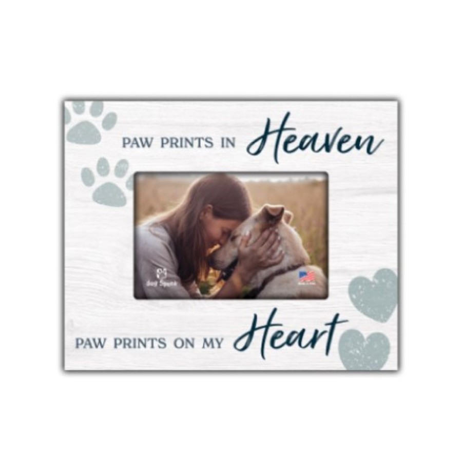 For The Home dog speak | Paw Prints In Heaven 7.5" X 9.5" Picture Frame