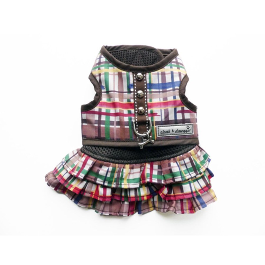 Harnesses Cloak & Dawggie™ | 4160 Plaid - Hedgehog Print Xxs Teacup Dog Harness Vest Up To 8 Lbs