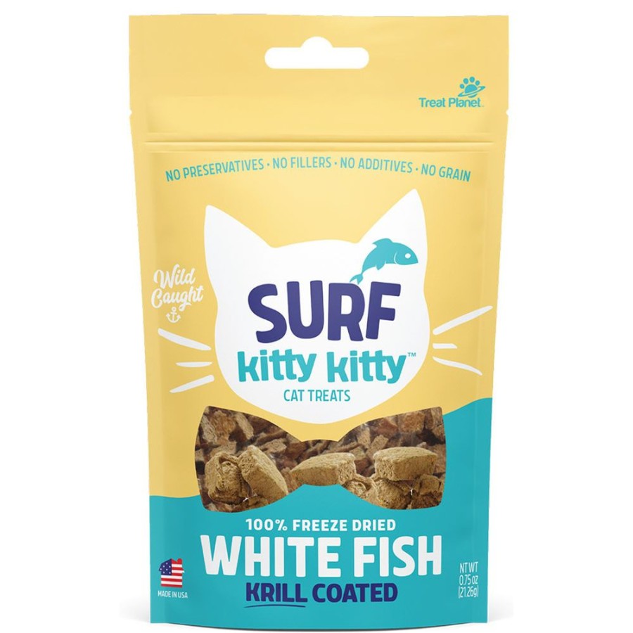 For Cats & Other Critters Kitty Kitty™ | Kitty Kitty Surf Freeze Dried White Fish Treat With Krill Coating .6Oz