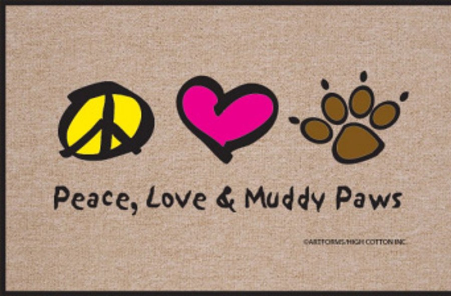 For The Home High Cotton, Inc. | Peace, Love & Muddy Paws - Doormat