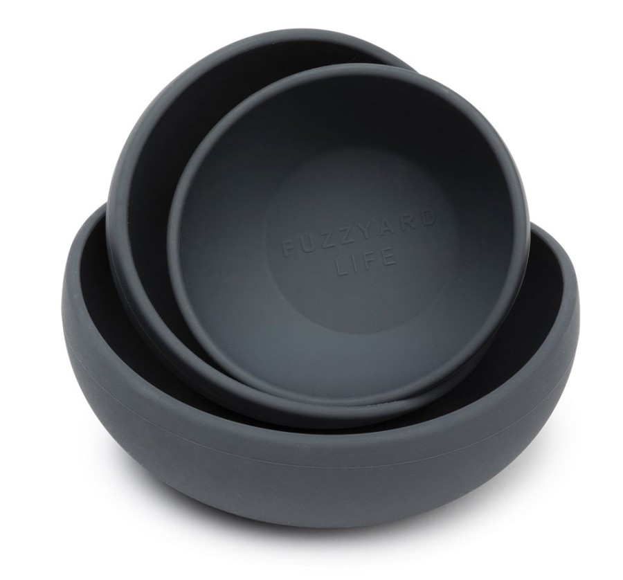 Bowls & Feeding Supplies FuzzYard Life | Silicone Bowl - Slate Grey M