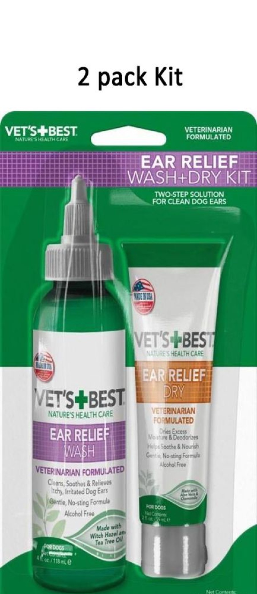 Grooming & Shampoos Veterinarian's Best | Ear Relief Wash Or Dry 4Oz, Vets Best