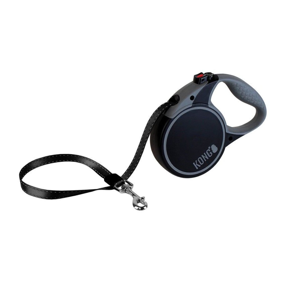 Collars, Leads & Accessories KONG® Leashes | Kong Retractable Leash Terrain Black - 4 Sizes