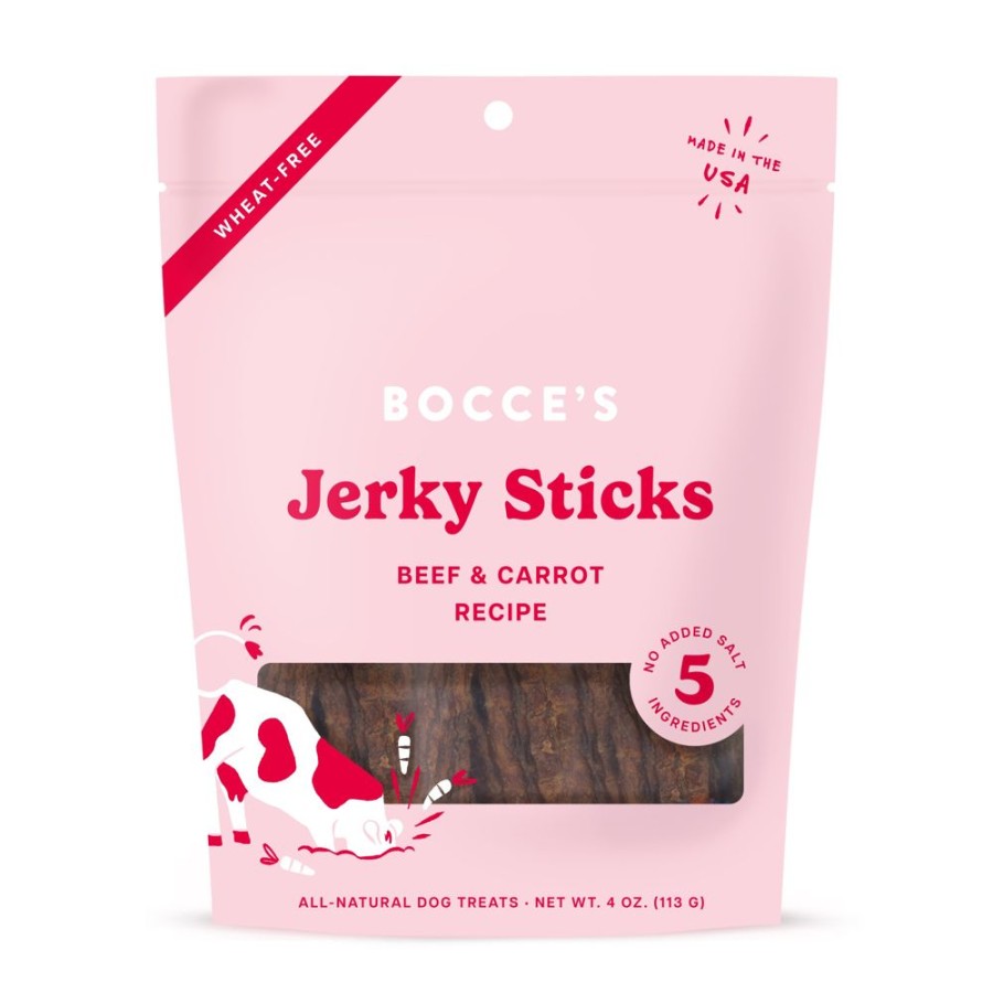 Treats Bocce's Bakery | Bocce'S Bakery Beef Grazers Jerky Sticks Dog Treats 4Oz