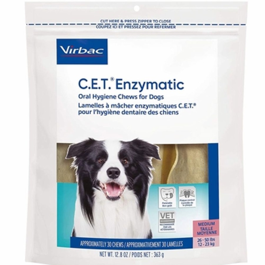 Grooming & Shampoos Virbac | Cet Enzymatic Chews For Medium Dogs (30 Chews)