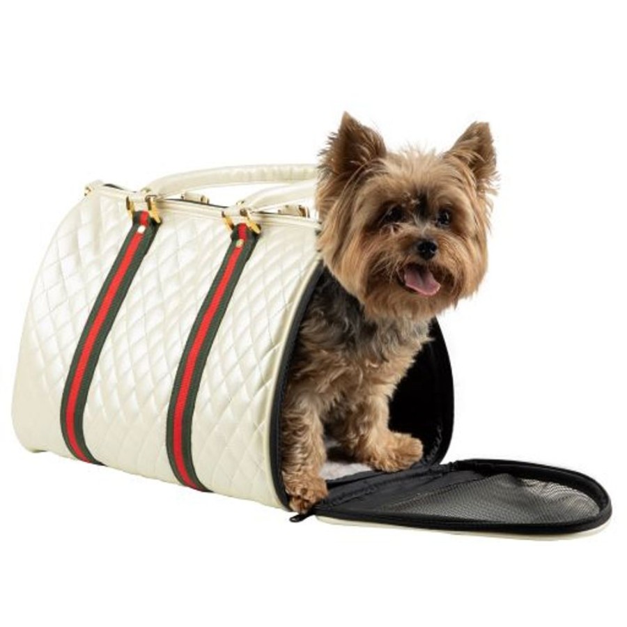 Totes & Carriers PETOTE® | Duffel - Ivory Quilted With Stripe