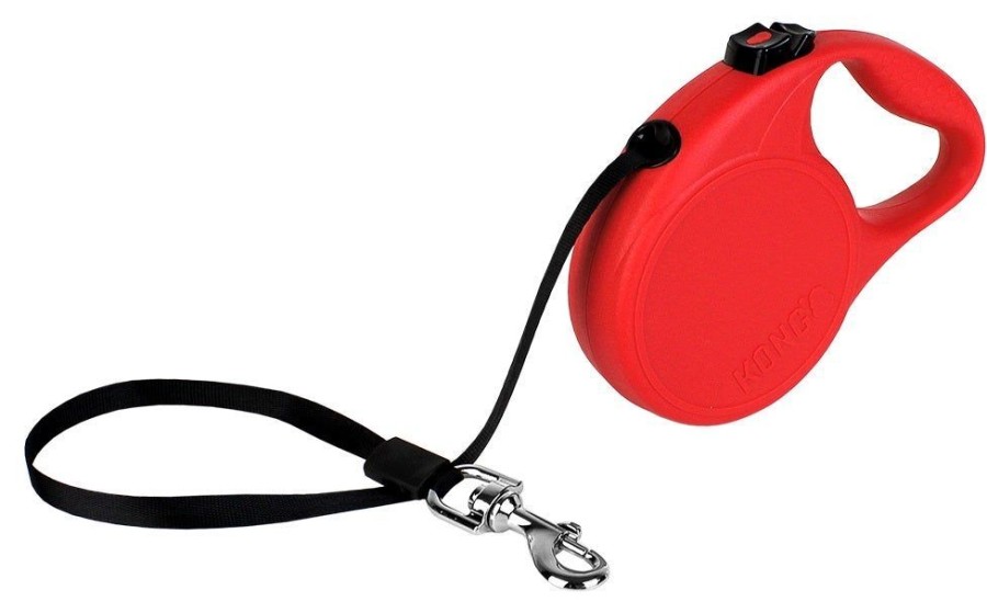 Collars, Leads & Accessories KONG® Leashes | Kong Retractable Leash Trail Red - 3 Sizes