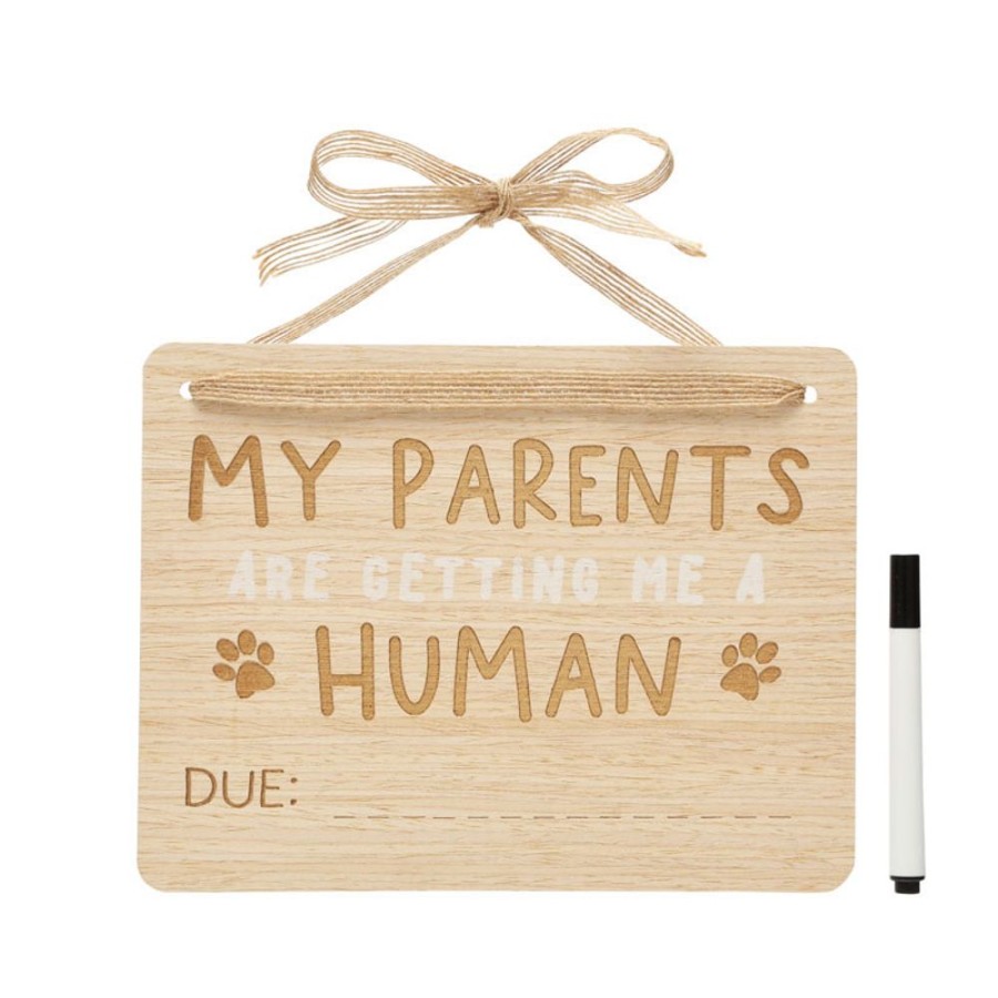 Stuff For Humans Pearhead™ | Wooden Pet Pregnancy Announcement Sign