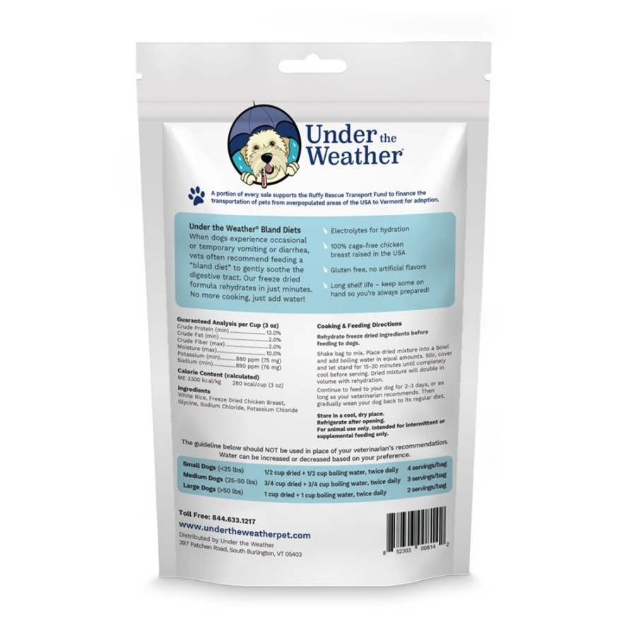 Pet Food Under the Weather | Under The Weather Bland Diet - Chicken & Rice W/Electrolytes