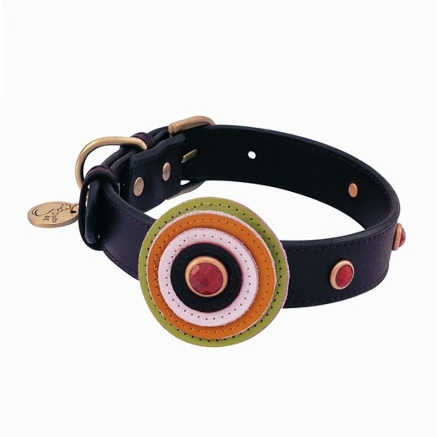 Collars, Leads & Accessories Dosha Dog Inc. | Happy Camper Collar & Leash - Brown Circle