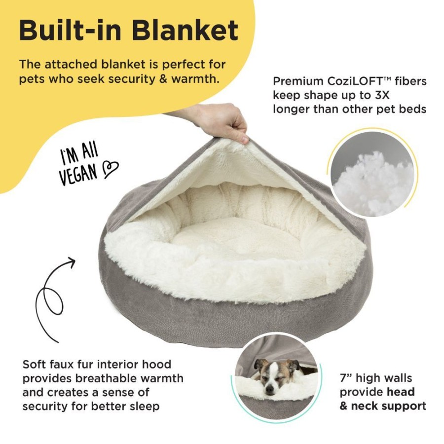 Beds, Crates, Etc. Best Friends By Sheri | Cozy Cuddler Ilan Cat And Dog Bed, Grey, 24X24