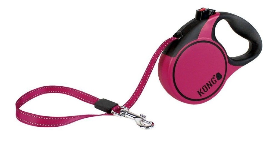 Collars, Leads & Accessories KONG® Leashes | Kong Retractable Leash Terrain Fuchsia - 4 Sizes