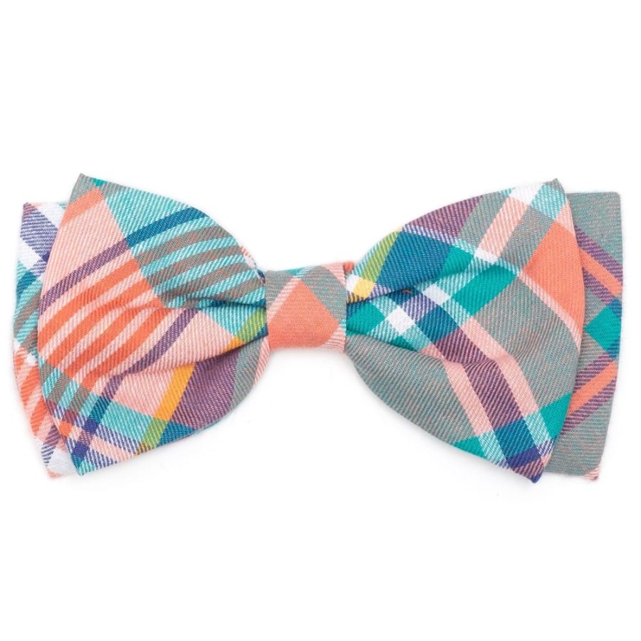 Collars, Leads & Accessories The Worthy Dog | Peach Multi Plaid Bandana