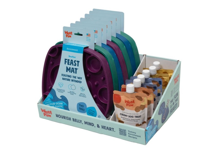 Bowls & Feeding Supplies West Paw | Feast Mat & Creamy Treat Display Iso Kit