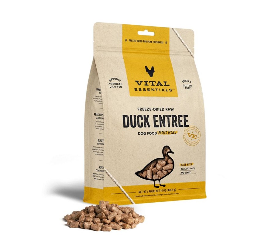 Pet Food Vital Essentials | Vital Essentials® Freeze-Dried Raw Duck Entree Dog Food Mini Nibs, 14 Oz