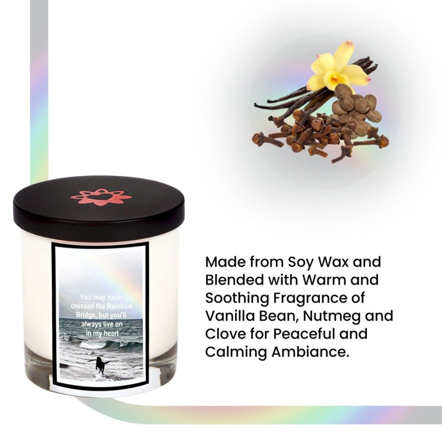 Stuff For Humans Aroma Paws | Rainbow Bridge Memorial Candle With Lid (12.0 Oz)- Case Of 4