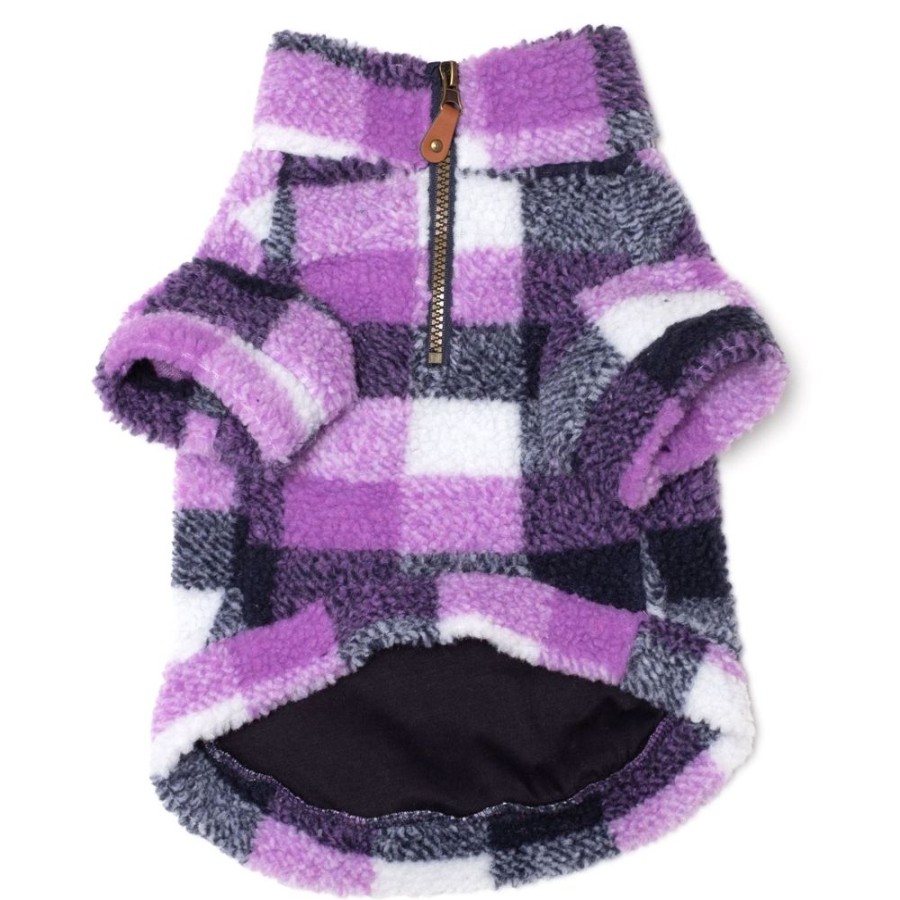 Pet Apparel (Continued) The Worthy Dog | Purple/Navy Sherpa 1/4 Zip Pullover