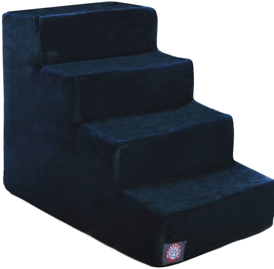 For The Home Majestic Pet Products | Navy Blue Faux Suede Pet Stairs (4 Steps)