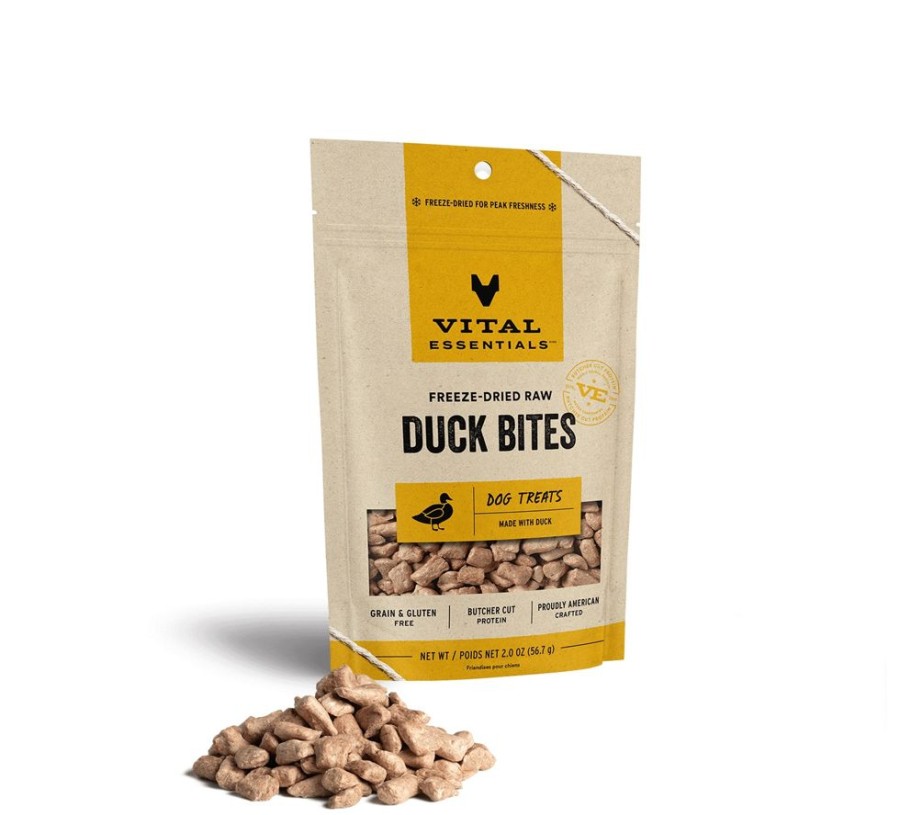 Treats Vital Essentials | Vital Essentials® Freeze-Dried Duck Bites Dog Treats, 2 Oz