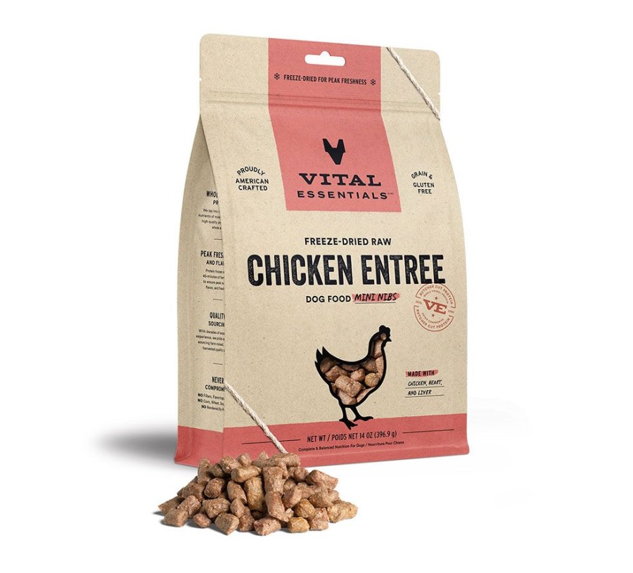 Pet Food Vital Essentials | Vital Essentials® Freeze-Dried Raw Chicken Entree Dog Food Mini Nibs, 14 Oz