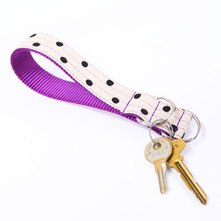 Stuff For Humans Mimi Green | Dottie Polka Dot Canvas Wristlet Key Fob