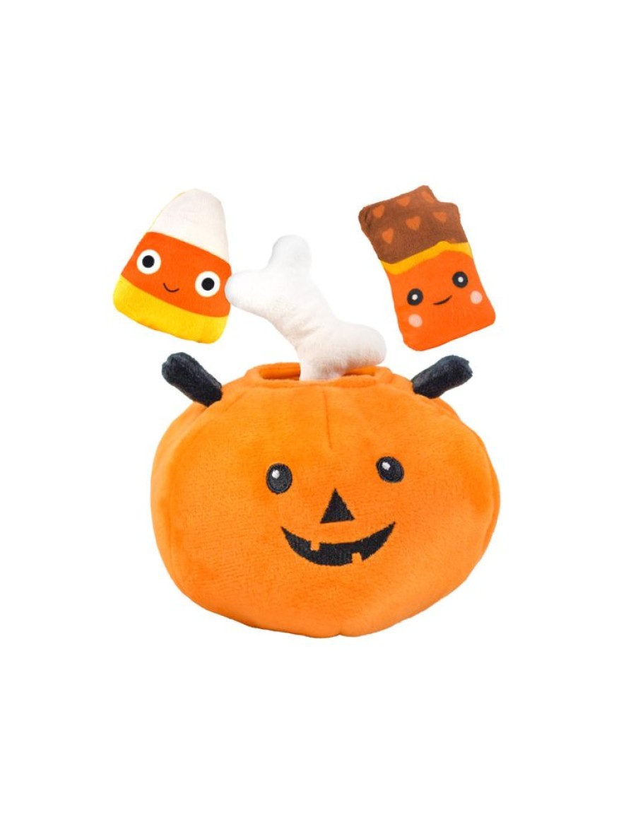 Special Occasion & Holiday Patchwork Pet | Trick Or Treat Pumpkin With Candy 10"