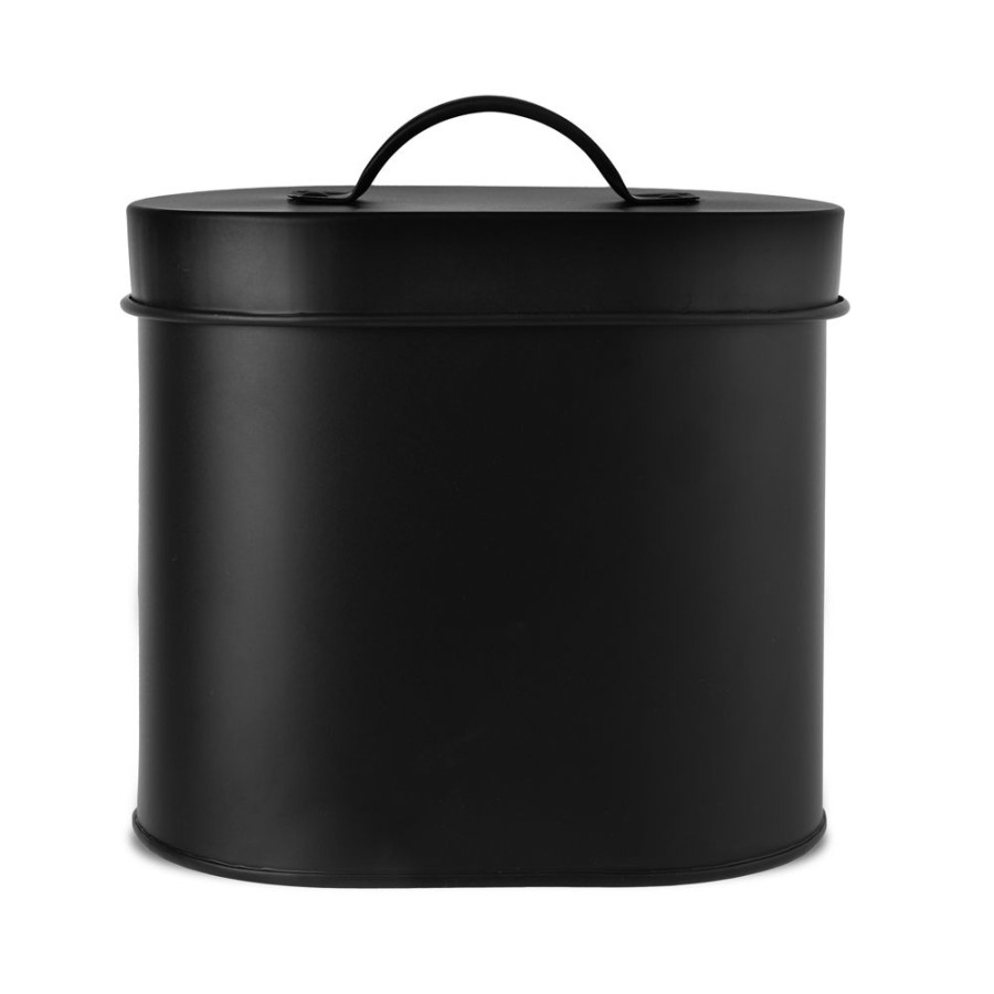 Bowls & Feeding Supplies Park Life Designs | Cheshire Oval Pet Treat Canister Black