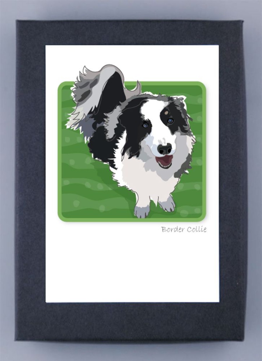 Special Occasion & Holiday Paper Russells | Border Collie - Grrreen Boxed Note Cards