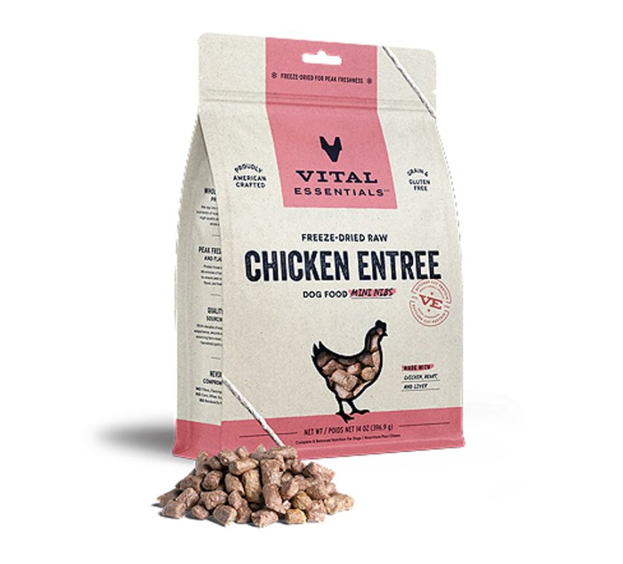 Pet Food Vital Essentials | Vital Essentials Dog Freeze-Dried Mini Nibs Chicken 14Oz.