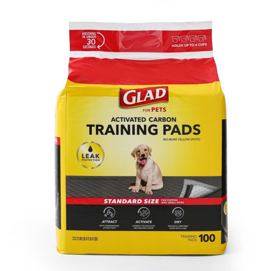 Stain, Odor & Clean-Up Products Glad for Pets | Glad For Pets Activated Carbon Training Pads For Puppies And Senior Dogs - 100 Count