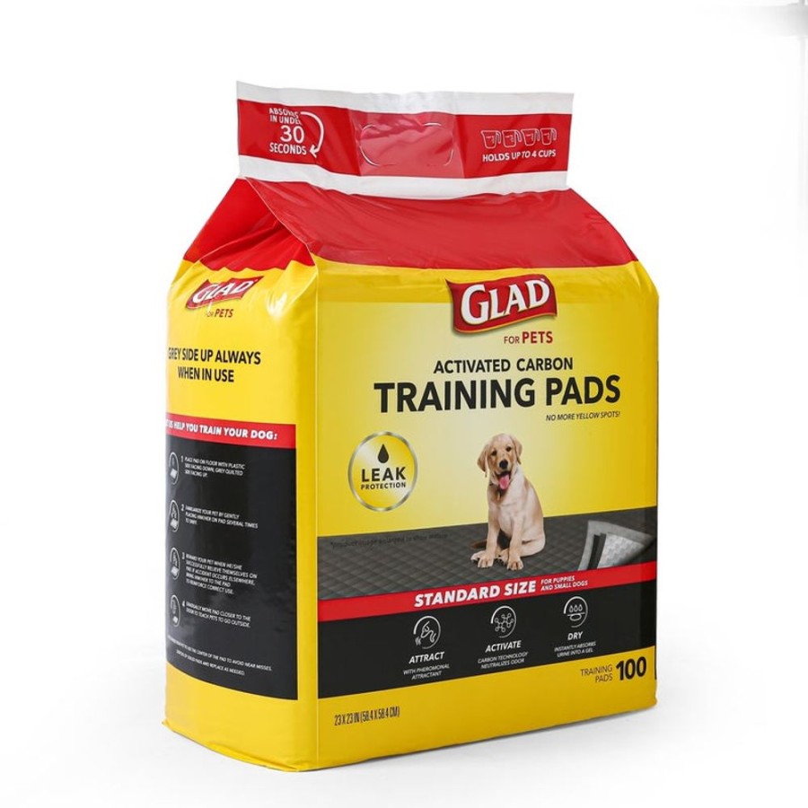 Stain, Odor & Clean-Up Products Glad for Pets | Glad For Pets Activated Carbon Training Pads For Puppies And Senior Dogs - 100 Count