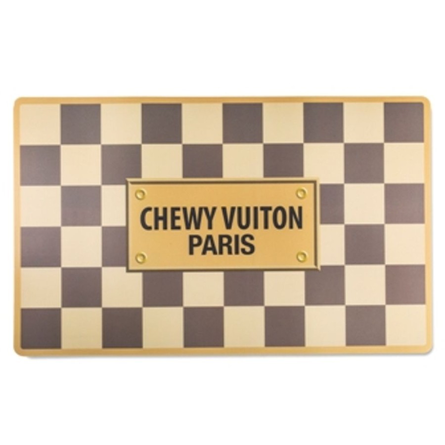 Bowls & Feeding Supplies Haute Diggity Dog | Checker Chewy Vuiton Placemat By Haute Diggity Dog