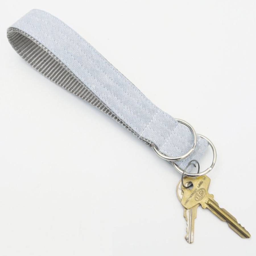 Stuff For Humans Mimi Green | Chambray Linen Wristlet Key Fob