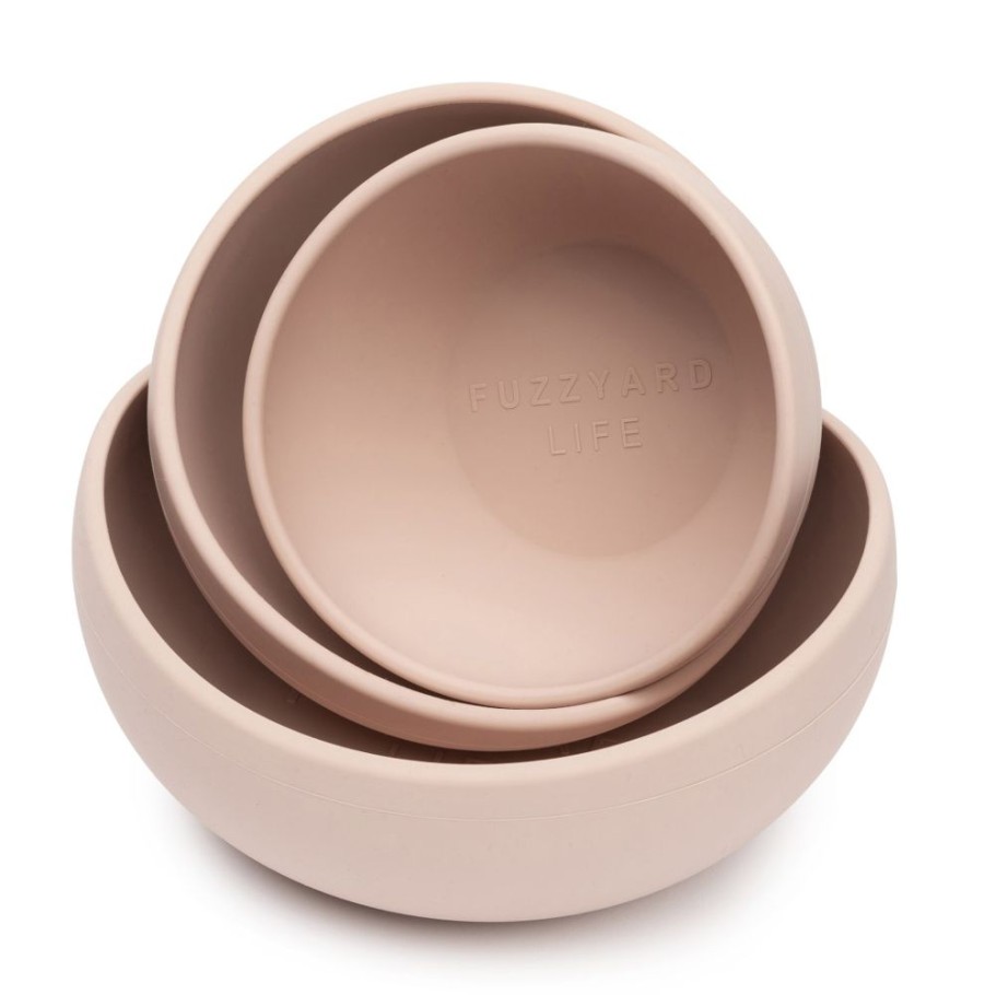 Bowls & Feeding Supplies FuzzYard Life | Silicone Bowl - Soft Blush L