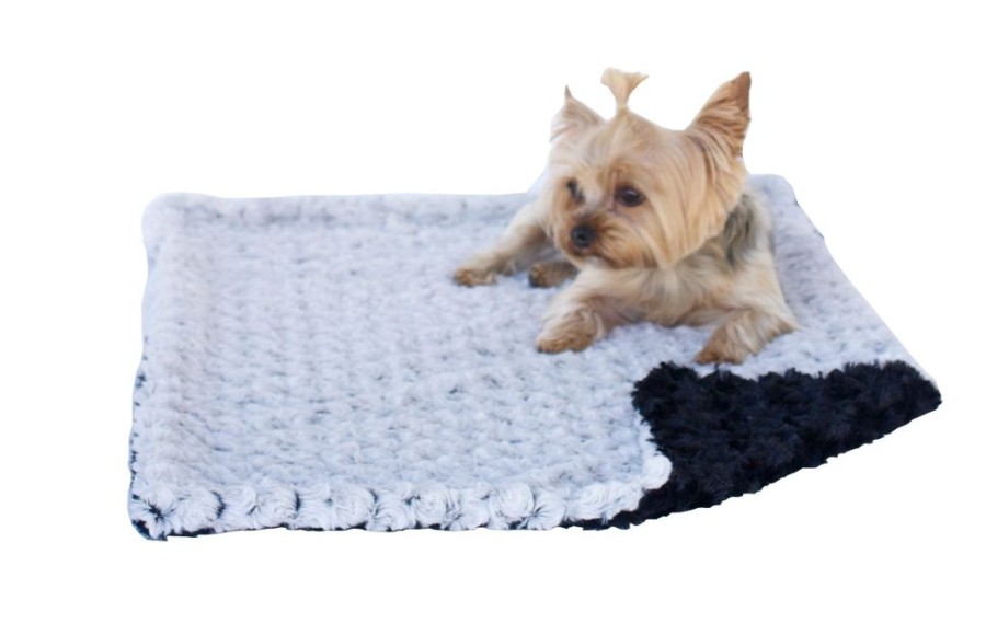 Beds, Crates, Etc. Dog Squad | Small Blanket, Two Tone, Grey/Black