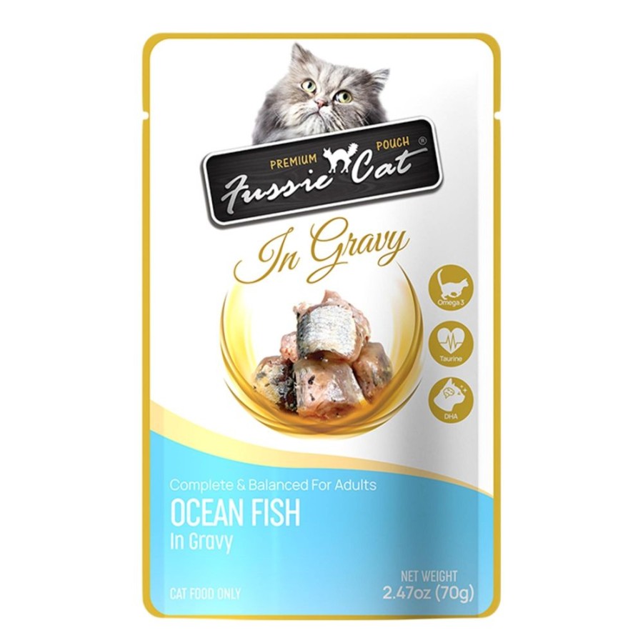 For Cats & Other Critters Fussie Cat | Fussie Cat Premium Oceanfish In Gravy 2.47Oz. Pouch