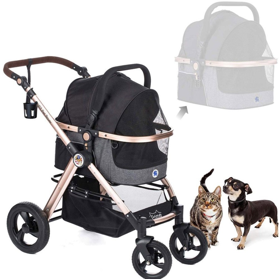 Totes & Carriers HPZ™ Pet Rover | Hpz Pet Rover Prime 3-In-1 Stroller - Black