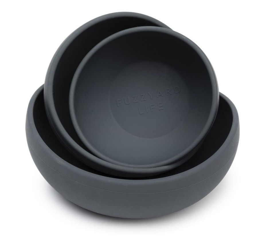 Bowls & Feeding Supplies FuzzYard Life | Silicone Bowl - Slate Grey L