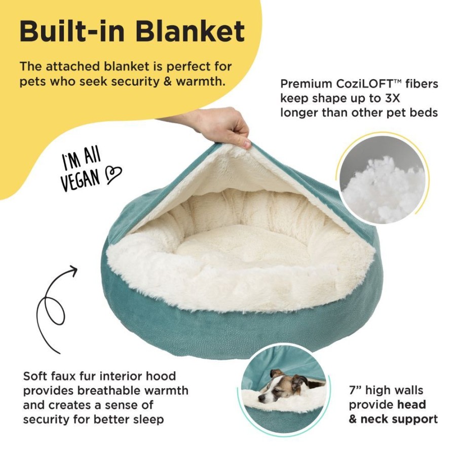 Beds, Crates, Etc. Best Friends By Sheri | Cozy Cuddler Ilan Cat And Dog Bed, Tidepool, 24X24