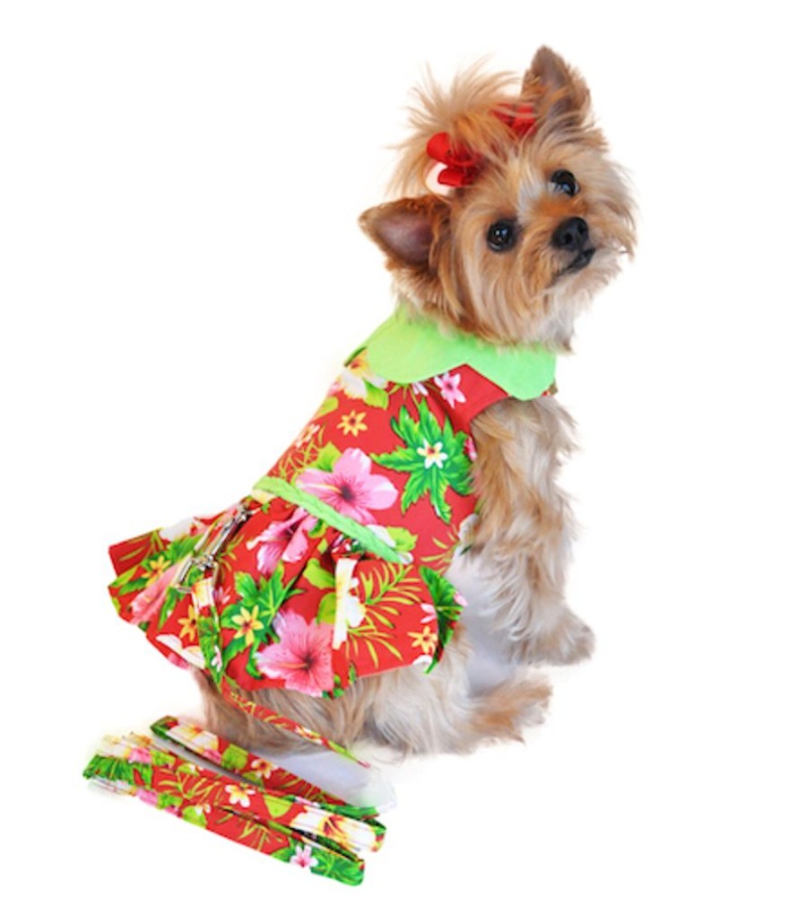 Pet Apparel (Continued) Doggie Design, Inc. | Hawaiian Red Hibiscus Dog Dress