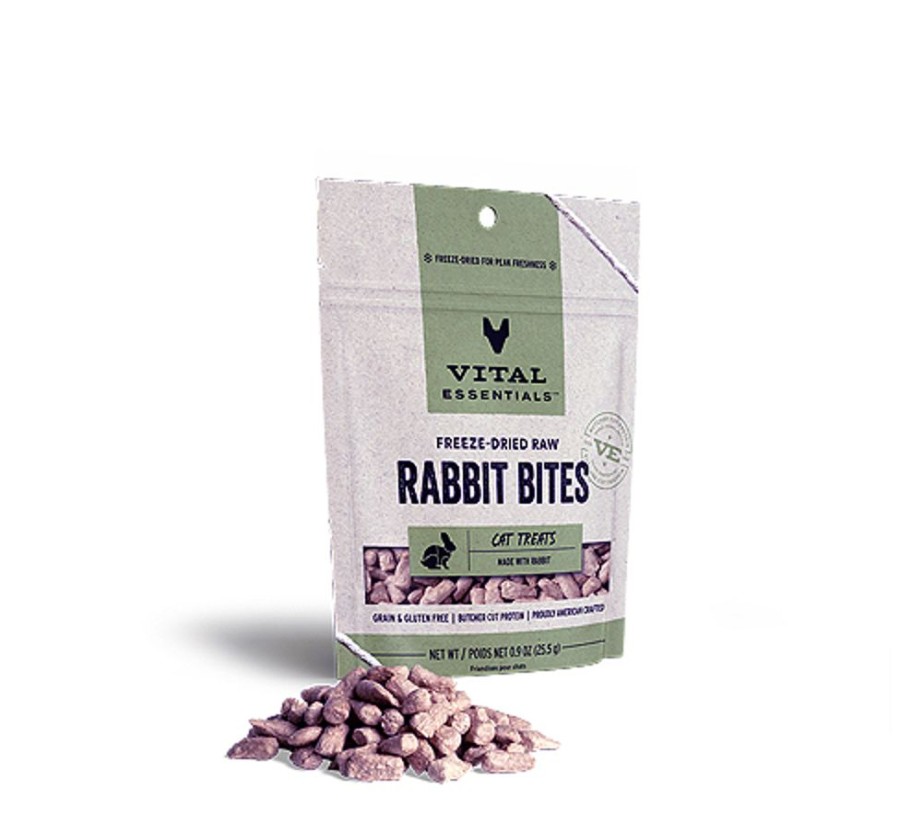 For Cats & Other Critters Vital Essentials | Vital Essentials Cat Freeze-Dried Treat Bites Rabbit 0.9Oz.