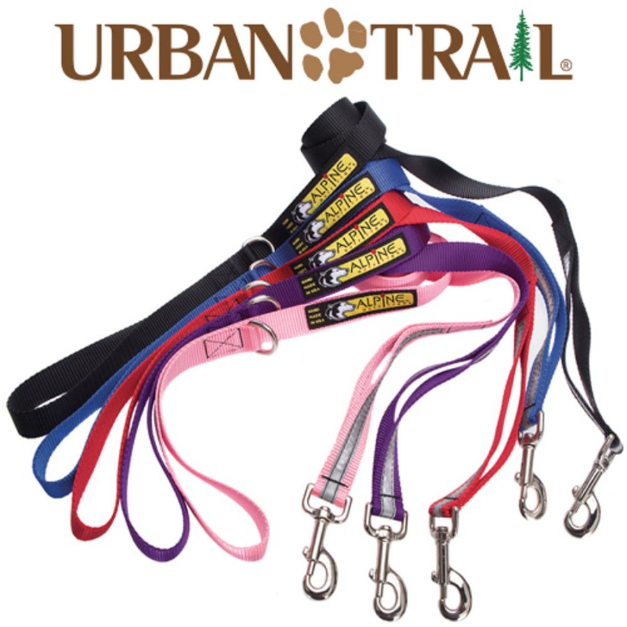 Collars, Leads & Accessories Alpine Outfitters® | Urban Trail® 5' Walking Leash W/Traffic Handle, Reflective Band & Accessory Ring