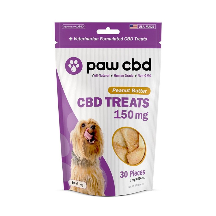 Treats Paw CBD powered by cbdMD | Paw Cbd Dog Treats, Peanut Butter - 30 Count