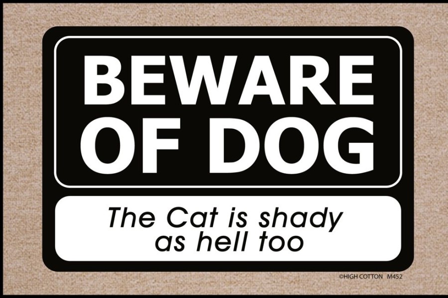 For The Home High Cotton, Inc. | Beware Dog Cat Shady Mat