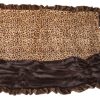 Beds, Crates, Etc. Pet Flys | Cheetah Print & Brown With Brown Wavy Ruffle Trim - Sleepytime Cuddle Blanket