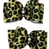 Collars, Leads & Accessories Max's Closet, LLC | Leopard Hair Bows - 2 Bows Per Card